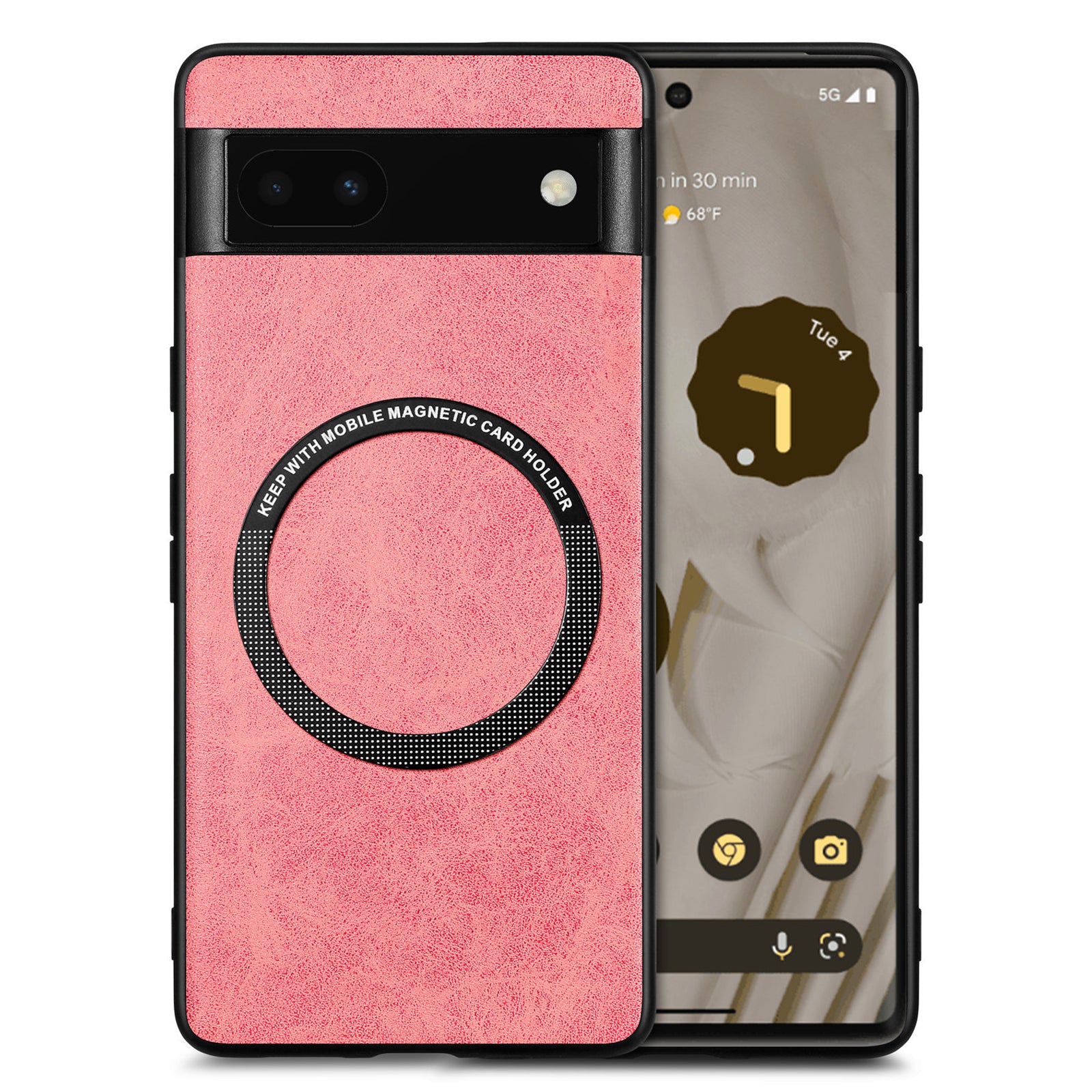 For Google Pixel 6a Drop-proof Phone Case Compatible with MagSafe PU Leather Coated PC TPU Phone Cover For Google Pixel 6a Drop-proof Phone Case Compatible with MagSafe PU Leather Coated PC TPU Phone Cover